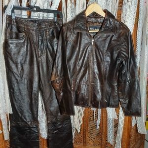 WILSON leather jacket & pants